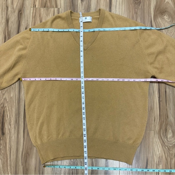 Cashmere Ballantyne Camel Tan V-Neck Sweater Scotland XL - Picture 7 of 15